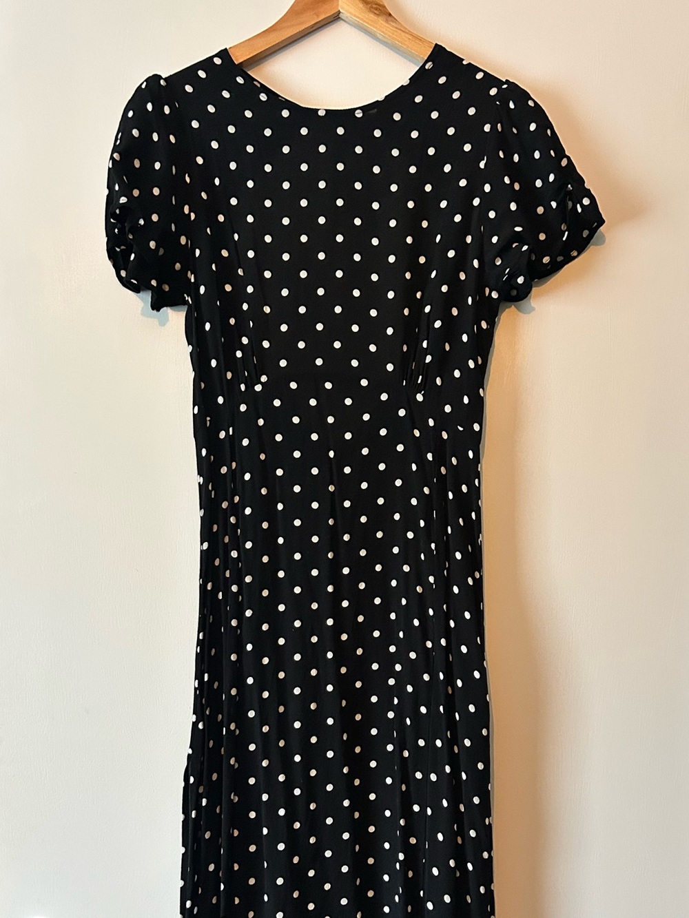 RUE STIIC Polka Dot Backless Midi Dress